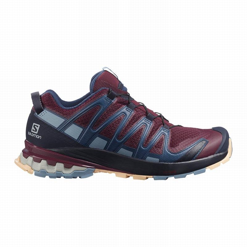 Zapatillas Trail Running Salomon Mujer Burdeos / Azules - Salomon Argentina XA PRO 3D V8 ,104962-WNL